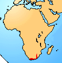 distribution map of living members of the family Heleophrynidae